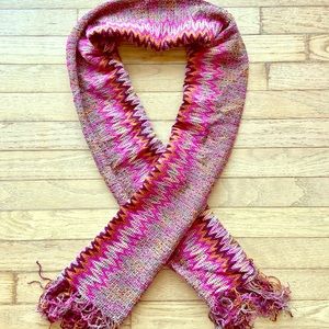 Missoni Pink Multi Zigzag Knit Scarf